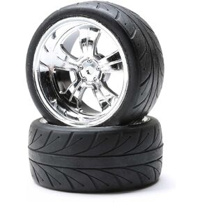 Losi Mounted RR 5-Spoke Wheel/Tire 54x30mm Chrome 2 LOS43039 RC Tire
