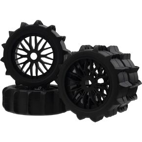 4PCS 1/8 Scale RC Off Road Buggy Snow Sand Paddle Tires Tyre Wheels 17mm Hex Hubs Compatible with Arrma Typhon 6S HSP HPI Redcat Losi Traxxas 1/8 RC Buggy
