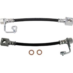 TRQ Stainless Steel Performance Front Brake Hose Compatible with 2000-2006 Cadillac 1999-2007 Chevrolet 1999-2007 GMC