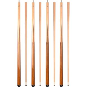 ASKA Set of SP1 Malaswood Sneaky Pete Billiard Pool Cue Sticks, 58" Hard Rock Canadian Maple, 13mm Hard Le Pro Tip, 5/16x18 Joint