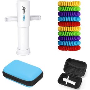 Bug Bite Itch Relief Suction Tool and 10Bracelets with Carrying Case | Vacuum Venom Extractor Kid Friendly | First Aid & Nature Reduce for Bug Bite Sting for Hiking Camping & Outdoor Activities