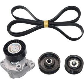 Drive Belt Tensioner & Idler Pulley Serpentine Belt kit Compatible with Mercedes-Benz GLK350 ML550 C230 C350 E350 CLS550 S550 SL550 2006-2011# 2722021419 2722000270 2722021019 6pk2404