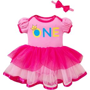 Baby Girls Princess 1st Birthday Outfits Set Romper Cosplay Dress Headband Skirt Photo Props