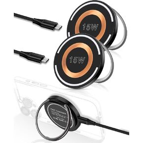 AILKIN 2Pack شاحن لاسلكي مغناطيسي، حامل لوحة شحن سريع لاسلكي Qi، حامل حلقة إصبع MagSafe لاسلكي لشحن هاتف Android لهاتف iPhone 15 Pro Max، Samsung Galaxy S24/S23 Google Pixel 8 in Kuwait