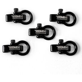 1,650 LBS TITAN Survival Shackles for Paracord Bracelets (5-Pack) | Black | Stylish Premium Metal Clasps.