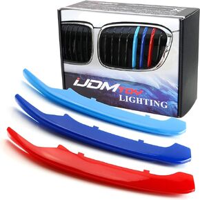 iJDMTOY مناسب تمامًا ///M-Colored Grille Insert Trims متوافق مع 2016-2019 BMW X1 Sport Center Kidney Grills (8 عوارض)