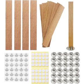 250 Pcs Wooden Candle Wicks Wicks Stickers Candle Wood Wicks 49-51 pcs Stands Candle Wicks for Candle Making Craft Wooden Wicks for Candle Making Wood Wick 5.1 X 0.5 Inch 0.5mm