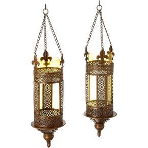 Design Toscano MH982097 Kinnaird Castle Hanging Pendant Wall Sconce (Set of 2),verdigris