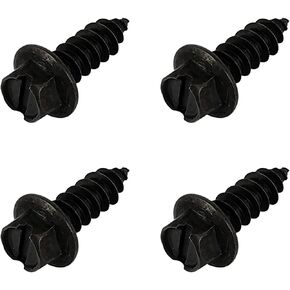 License Plate Screws Black, Rustproof Stainless Steel License Plate Fasteners for Fixing License Plates, Frames Covers Cars, Trucks, RVs. (Black)