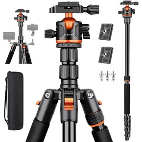 Tripod for Camera, 78" DSLR Camera Tripod Heavy Duty, Professional Photography Tripod for Travel, Aluminum Camera Tripod Stand & Monopod, 360° Ball Head Tripod for Spotting Scope Telescope Binoculars