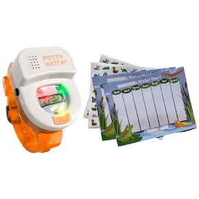 Meet Potty Watch The 1st Watch Made to Help Potty Train, Watch + Sticker Chart (Pond Sticker Chart, Orange)