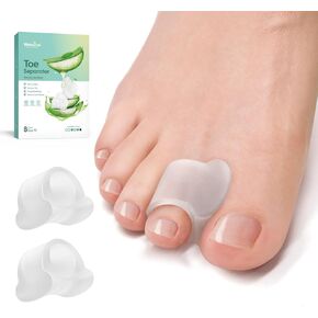 Welnove Toe Separator for Overlapping Toes - Toe Spacers for Bunions Aloe Vera Extract - Toe Corrector, Big Toe Alignment - Bunion Relief for Women Men (Medium)