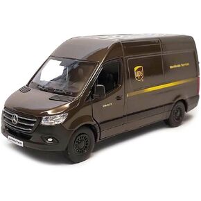 Kinsmart Compatible with Mercedes-Benz Sprinter UPS 2020 United Parcel Brown Delivery Van 1/48 O Scale Diecast Car, Black