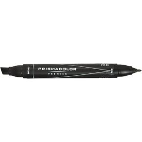 Prismacolor Double-Ended Marker, Broad and Fine Tip, PM98 Black (3510)