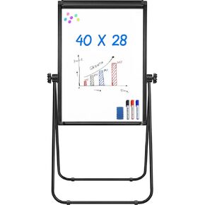 Stand White Board - 40x28 Magnetic Dry Erase Board Flipchart Board Double Sided Easel Board Portable Whiteboard for Classroom Home, Office Supplies