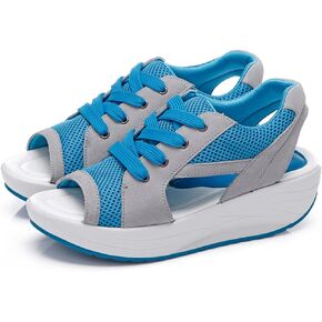 Contrast Paneled Cutout Lace-Up Muffin Sandals - Sandals for Women Summer Peep Toe Sandals Shoes Wedges