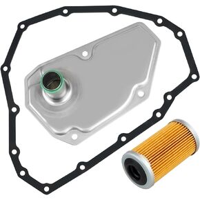 YESHMA Transmission Oil Filters Kit Replacements For 33010-JF015 Pan Gasket Set Three Piece Set 15 Hole Compatible with Nissan Sentra Versa Note Swift 2012-2019
