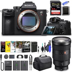 Sony Alpha a7R III Mirrorless Digital Camera Body Only ILCE7RM3/B, Sony FE 24-70mm Lens, 64GB Memory Card, NP-FZ-100 Battery, Corel Photo Software, Case, External Charger, and More