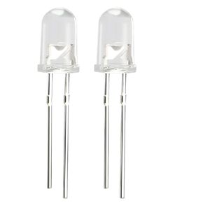 uxcell 50pcs 3mm White LED Diode Lights Clear Round Transparent 3-3.4V 20mA Super Bright Lighting Bulb Lamps Electronics Components Light Emitting Diodes