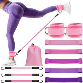 11 Pcs Ankle Resistance Bands with Cuffs, Glutes Workout Ankle Weights for Women Working Out, Exercise Bands Set with Ankle Straps for Leg Butt Exercise Equipment - Perfect for Home Workouts