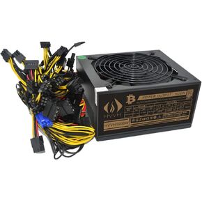20+4 Pin Silent Noise Reduction Miner/PC GPU ATX 1600W Power Supply 87 Plus Gold Designed for US Voltage 110V 1600w Mining ETH PSU Max Support 8 Graphics with 1.5m US Plug Adapter Cable