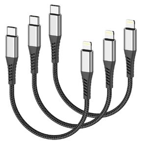 كابل USB C ملفوف إلى Lightning بطول 3 أقدام، عبوتان [معتمد من Apple MFi] سلك شاحن iPhone سريع مضفر بطول 2 قدم PD لهاتف Apple iPhone 14 13 12 11 Pro Max Xs 8 7 6 5 Plus، iPad Air/Mini
