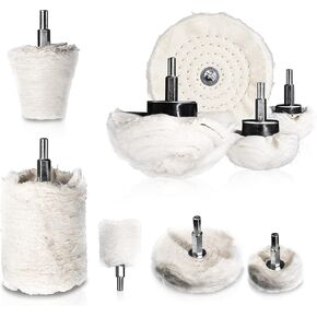 عجلة تلميع كوتو 9 قطع من عجلة التلميع للمثقاب، طقم عجلة تلميع من الفلانليت الأبيض رأس جلخ عجلة ممسحة تلميع مع أعمدة سداسية 1/4 بوصة للمشعب/الألومنيوم/الفولاذ المقاوم للصدأ/الكروم in Kuwait