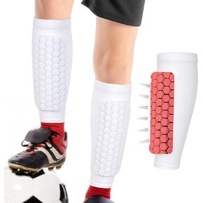 Linkidea Honeycomb Soccer Shin Guard for Kids Youth, Lightweight Football Shin Pad Sleeve, Breathable and Easy to Put On Soccer Protective Leg Pads