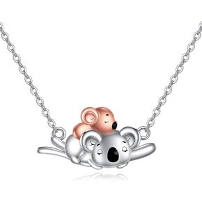 TIGER RIDER Mothers Day Jewelry Gifts for Mother Daughter 925 Sterling Silver Koala Pendant Necklace Cute Animal Jewelry Birthday Gifts for Women Girls