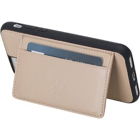 Venito Pisa Leather Wallet Case Compatible w/New iPhone SE 2020 - SE 2022 / iPhone 8/7 – Stand Case (Black)