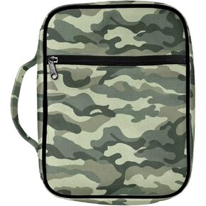 Rnyleeg Bible Cover for Women Men with Green Camouflage Design,Carrying Bible Case,Bible Bag,Study Bible Case,Cover for Bible,Bible Books Covers