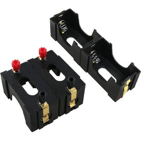 D-Cell Battery Holder 4PCS 72x40x50 mm / 2.83x1.57x1.96 Inches Series or Parallel Physical Science Plastic D Size Battery Case Physics D Battery Holder, Black