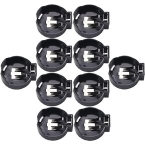 Fielect 4Pcs AG13/LR44 Horizontal Coin Button Battery Holder Soldering Terminals Button Cell Battery Holde Black Container Case