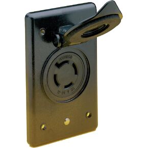 Marinco 2018BR-MB 4-Wire 12/24V Bass Boat Receptacle & Bracket, Black