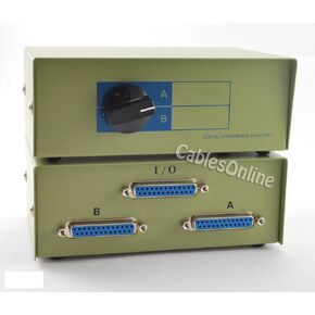 CablesOnline 2-Way A/B DB25 Parallel Printer Rotary Switch Box, Metal (SB-001)