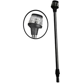 Pactrade Marine S.S 24" All-Round 360 degree Stern Navigation Anchor light Pole Light w/Collar 2-Pin Standard pole for Pontoon, Fishing, Boat, Kayak