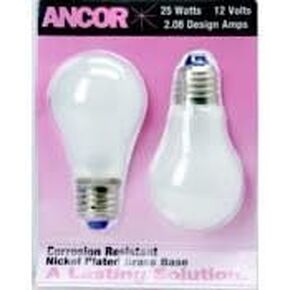 Ancor 532050 Marine Grade Electrical Light Bulb (Medium Screw/Standard Base, 24-Volt, 50-Watt, 2.08-Amp, 2-Pack)