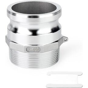 TAISHER 2PCS Global Type F Aluminum Cam & Groove Hose Fittings，1" Plug x 1" NPT Male