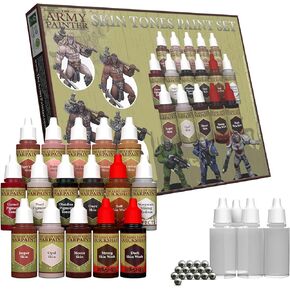 The Army Painter Skin Tones Paint Set, 16 Acrylic Paints, 4 empty bottles and 16 Mixing Balls for Advanced Techniques in Wargames Miniature Model Painting