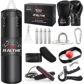 4FT High-Density Oxford Fabric Unfilled Punching Bag for Adults/Kids. Boxing Training Equipment with 12OZ Gloves for Boxing MMA Kickboxing Karate Muay Thai Home Gym Training
