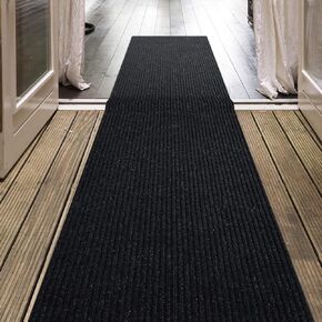 iCustomRug Spartan Weather Warrior Duty Indoor/Outdoor Utility Ribbed in 3ft,4ft,6ft Widths 70 Custom Sizes with Natural Non-Slip Rubber Backing 3' x 8' in Grey
