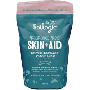Oilogic Baby Essentials Oatmeal Epsom Salt Bath Soak, Skin & Aid - Fragrance-Free Bath Salts Gently Cleanses & Oatmeal Soothes Skin Discomforts Paraben-Free Epsom Salts for Soaking