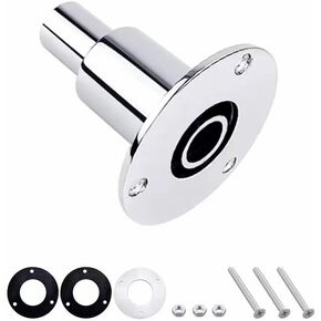 Stainless Steel 316 Straight Thru Hull Exhaust Skin Fitting, Fitting 24mm Tube Pipe Socket Hardware with Bolts and Nuts, for Diesel Parking heaters