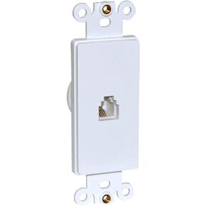 Newhouse Hardware Decora White Phone Jack Plate (1-Pack)