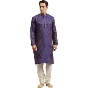 Sojanya (Since 1958, Men's Jacquard Silk Kurta