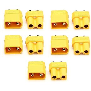WST 5 Pairs XT30 2mm Golden Connector LiPo Battery Plug Set Male and Female Connectors for RC Hobby Airplane Helicopter Multicopter Quadcopter