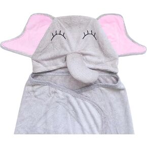Hooded Towel- Rayon Made from Bamboo-Large 35.4 x 35.4 Inch - Ultra Soft - Absorbent - Toddler, Infant - Perfect Baby Gift -Baby Boys and Girls (Bear)