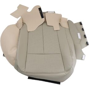 Driver Side Bottom Replacment Seat Cover Leather Tan Perforated Compatible with Ford Expedition 2007 2008 2009 2010 2011 2012 2013 2014