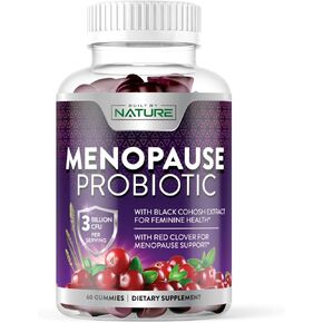 Menopause Supplements for Women - Menopause Probiotic Gummy - Women’s Menopause Relief for Hot Flashes, Night Sweats & Mood Swings with Black Cohosh & Cranberry - Non-GMO, Vegan - 60 Gummies