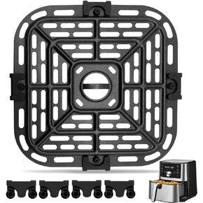 Air fryer Replacement Parts for Instant Pot Vortex Plus 6 in 1 4 Quart Air Fryer Oven, 7.3''×7.3'' Square Food Grade Air Fryer Grill Pan Grill Plate Crisper Plate Accessories Tray Rack